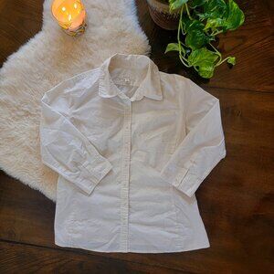 Merona White Button Up Blouse Size L.